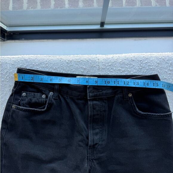 Free People We The Free Black High Waisted Straight Leg Distressed Jeans Size 28 - Picture 9 of 12